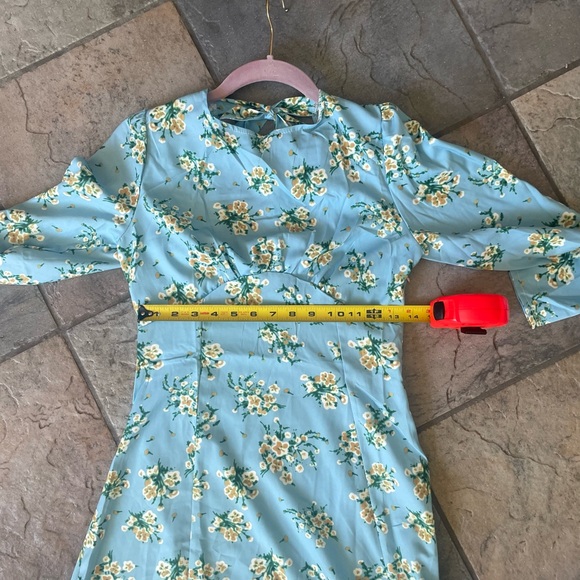 FLORAL MODEST  BOW MAXI MIDI DRESS WEDDING GUEST  GRADUATION - Picture 4 of 10